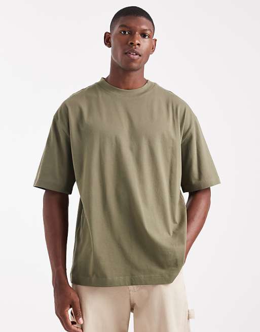 DESIGN Essentials oversized crew neck t-shirt in khaki
