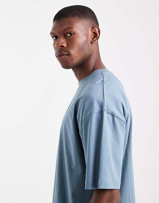 DESIGN Essentials Oversized Crew Neck T-shirt In Blue