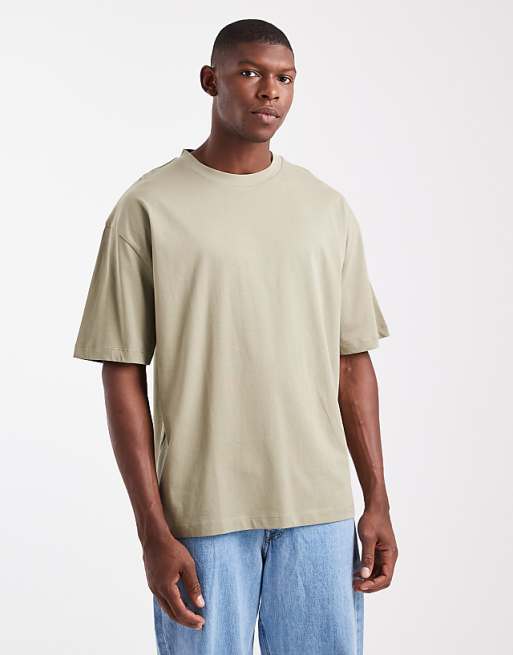 DESIGN Essentials oversized crew neck t-shirt in khaki