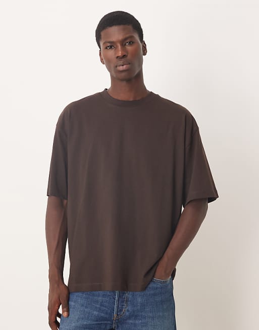 DESIGN Essentials oversized crew neck t-shirt in brown