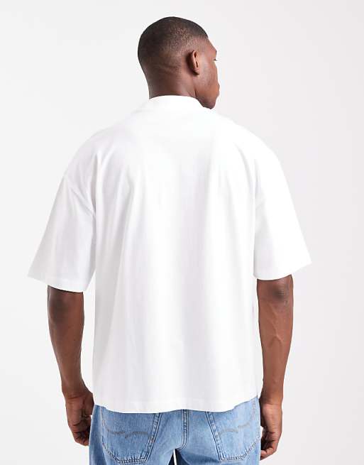 DESIGN Essentials Oversized High Neck T-shirt In White