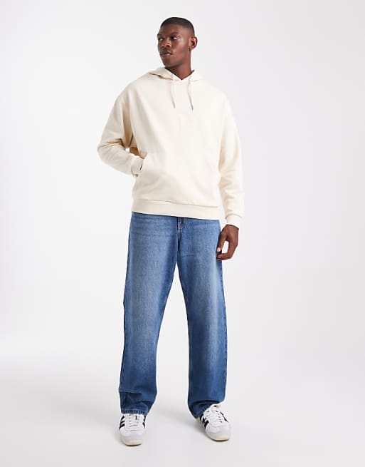 DESIGN Essentials Oversized Hoodie In Off White