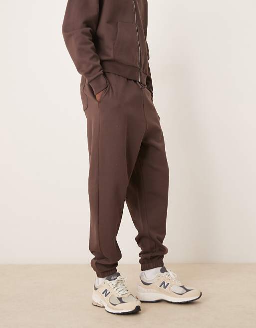 DESIGN Essentials Oversized Joggers In Brown