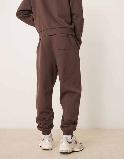 DESIGN Essentials Oversized Joggers In Brown