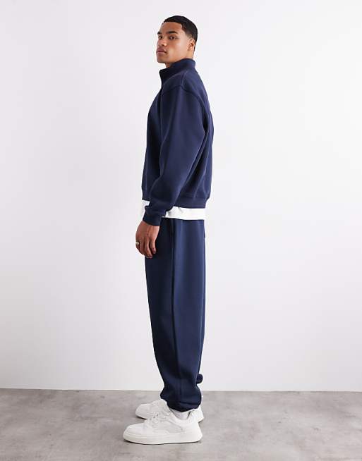 DESIGN Essentials Oversized Joggers In Navy