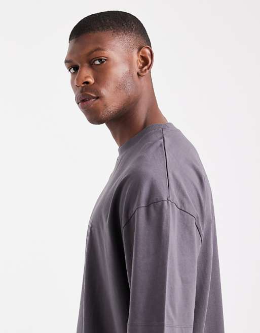 DESIGN Essentials Oversized T-shirt In Charcoal