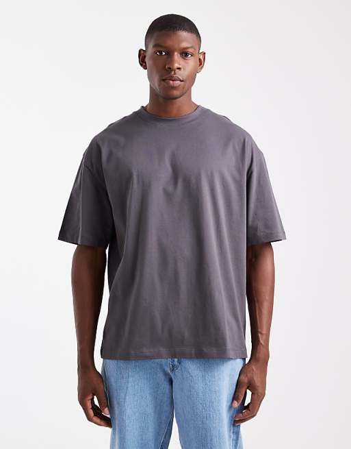 DESIGN Essentials oversized t-shirt in charcoal