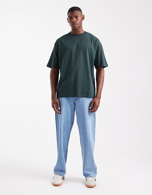 DESIGN Essentials Oversized T-shirt In Dark Green