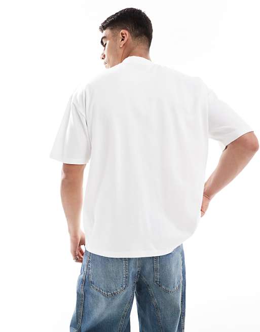 DESIGN Essentials Oversized T-shirt With High Neck In White