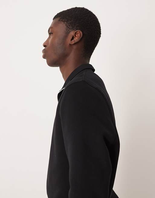 DESIGN Essentials Quarter Zip Sweatshirt In Black