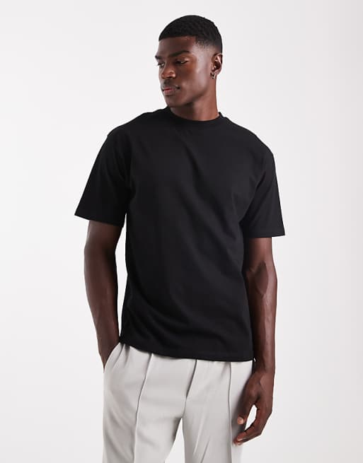 DESIGN Essentials relaxed crew neck t-shirt in black