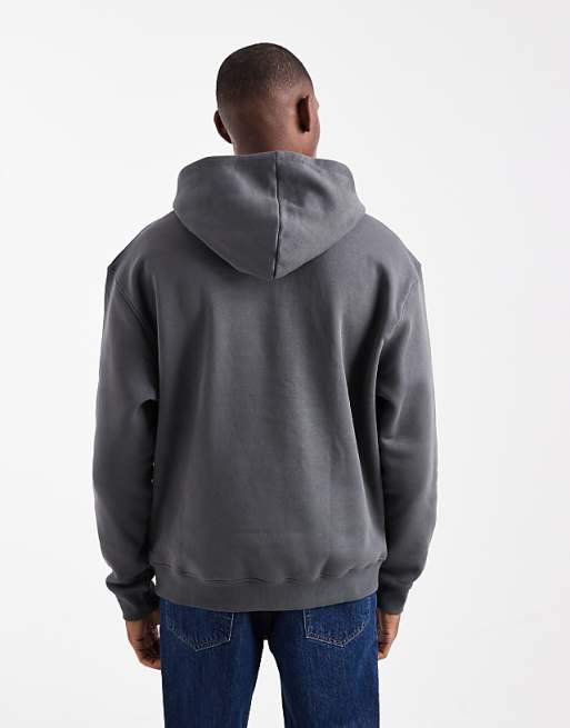 DESIGN Essentials Relaxed Fit Hoodie In Charcoal