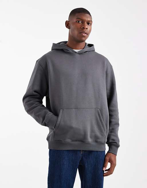 DESIGN Essentials Relaxed Fit Hoodie In Charcoal