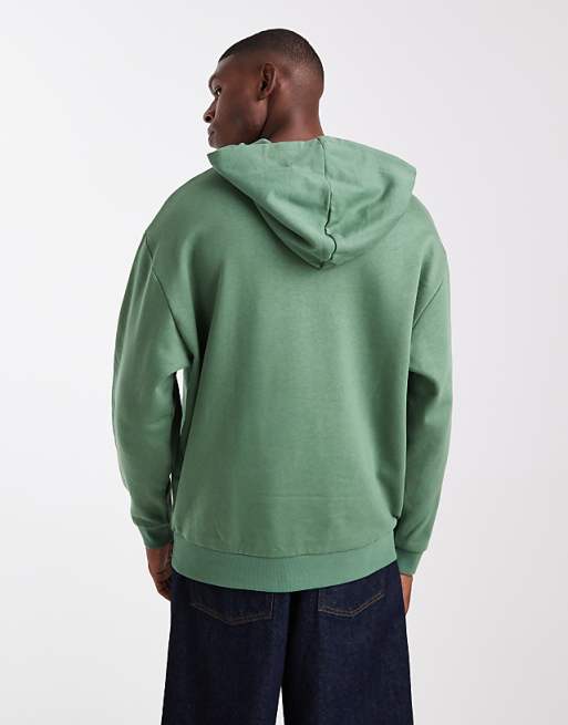 DESIGN Essentials Relaxed Fit Hoodie In Dark Green