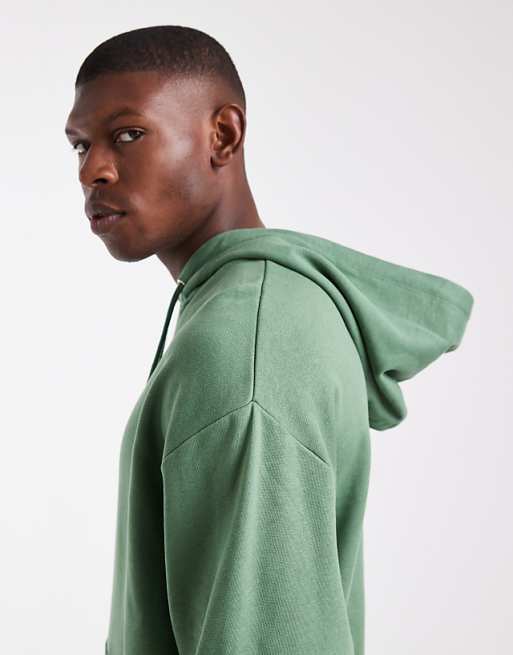 DESIGN Essentials Relaxed Fit Hoodie In Dark Green