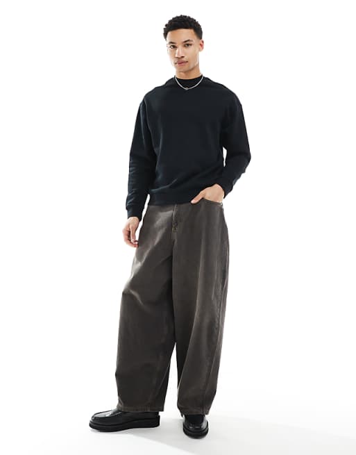 DESIGN Essentials Relaxed Fit Sweatshirt In Black