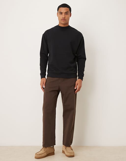 DESIGN Essentials Relaxed Fit Sweatshirt In Black