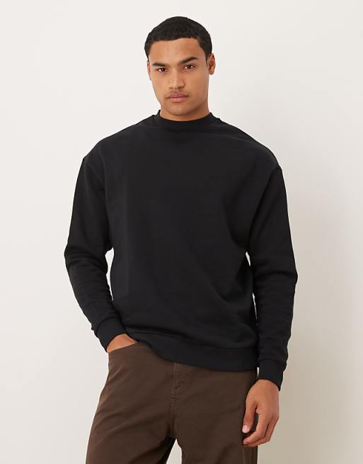 DESIGN essentials relaxed fit sweatshirt in black