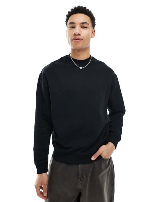 DESIGN essentials relaxed fit sweatshirt in black
