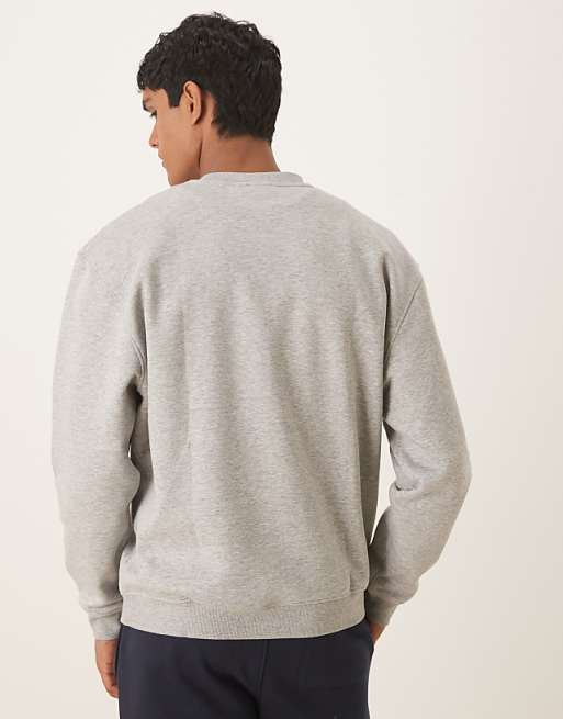 DESIGN Essentials Relaxed Fit Sweatshirt In Grey Marl