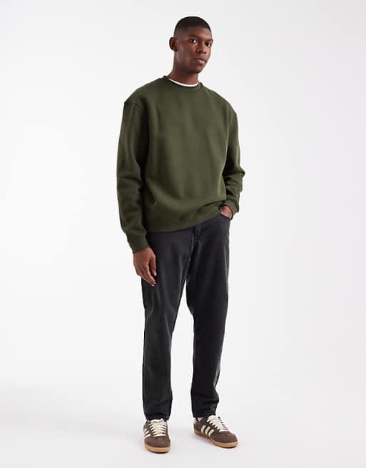 DESIGN Essentials Relaxed Fit Sweatshirt In Green