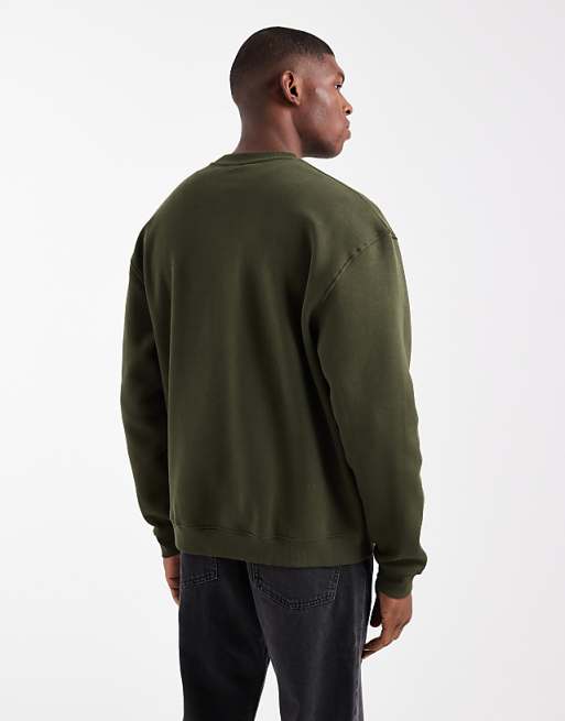 DESIGN Essentials Relaxed Fit Sweatshirt In Green