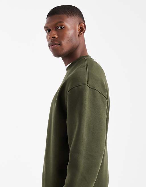DESIGN Essentials Relaxed Fit Sweatshirt In Green