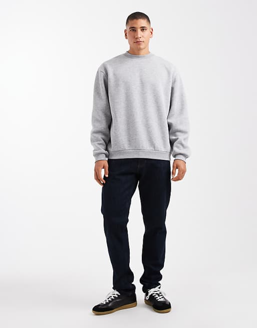 DESIGN Essentials Relaxed Fit Sweatshirt In Grey Marl