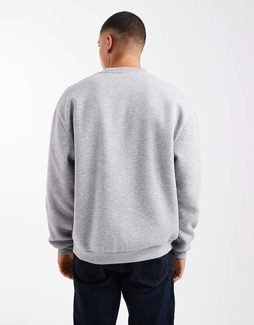 DESIGN Essentials Relaxed Fit Sweatshirt In Grey Marl
