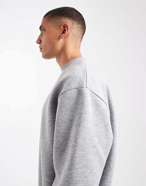 DESIGN Essentials Relaxed Fit Sweatshirt In Grey Marl