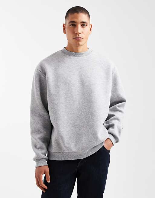 DESIGN essentials relaxed fit sweatshirt in grey marl