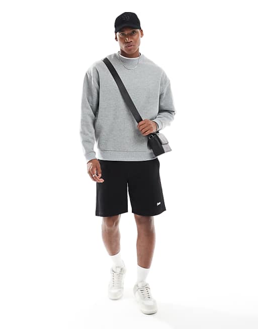 DESIGN Essentials Relaxed Fit Sweatshirt In Grey Marl