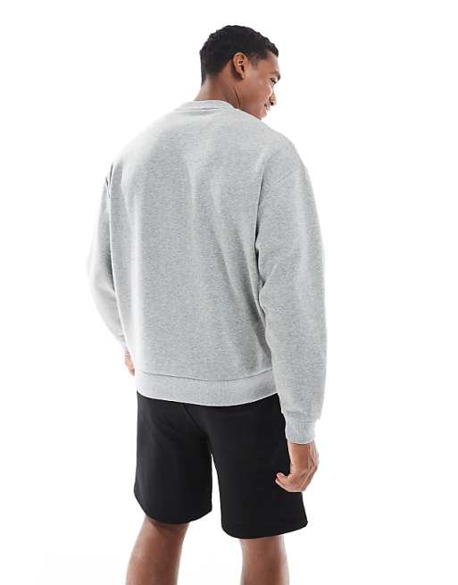 DESIGN Essentials Relaxed Fit Sweatshirt In Grey Marl