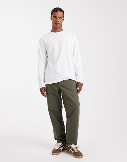 DESIGN Essentials Relaxed Long Sleeve T-shirt In White