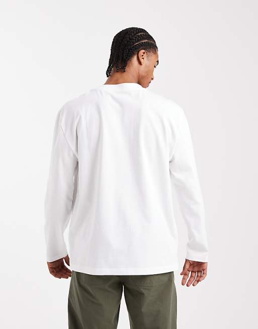 DESIGN Essentials Relaxed Long Sleeve T-shirt In White