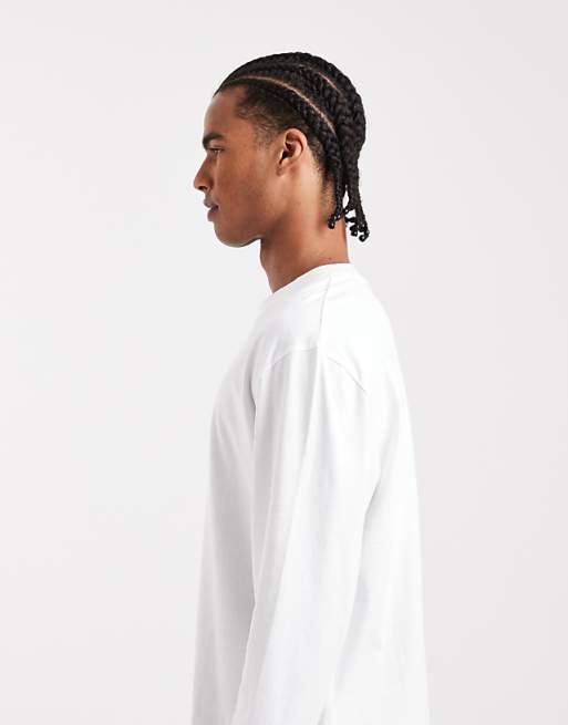DESIGN Essentials Relaxed Long Sleeve T-shirt In White