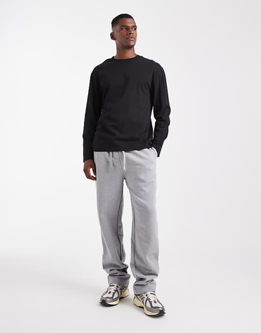 DESIGN Essentials Relaxed Long Sleeve T-shirt In Black