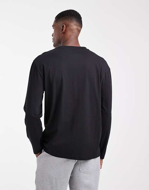 DESIGN Essentials Relaxed Long Sleeve T-shirt In Black