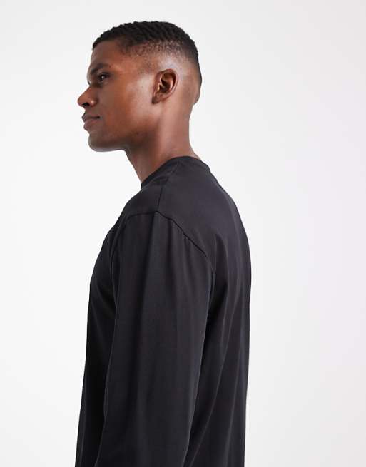 DESIGN Essentials Relaxed Long Sleeve T-shirt In Black