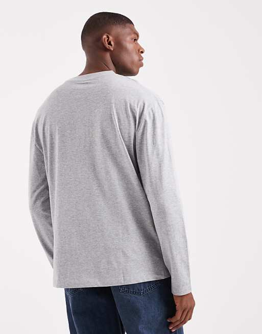 DESIGN Essentials Relaxed Long Sleeve T-shirt In Grey Marl