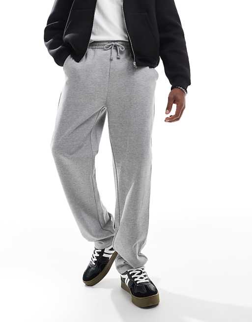 DESIGN Essentials Straight Leg Joggers In Grey Marl