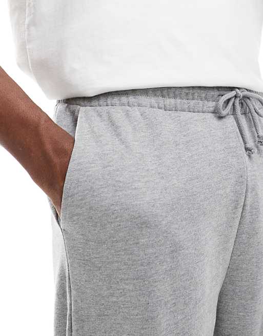 DESIGN Essentials Straight Leg Joggers In Grey Marl