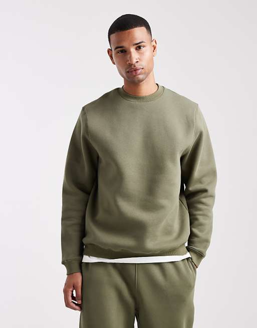 DESIGN essentials sweatshirt in khaki