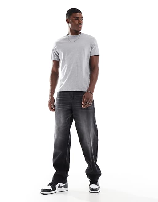 DESIGN Essentials T-shirt With Crew Neck In Grey Marl