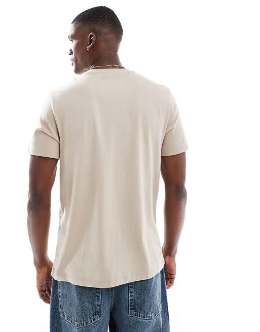 DESIGN Essentials T-shirt With Crew Neck In Stone