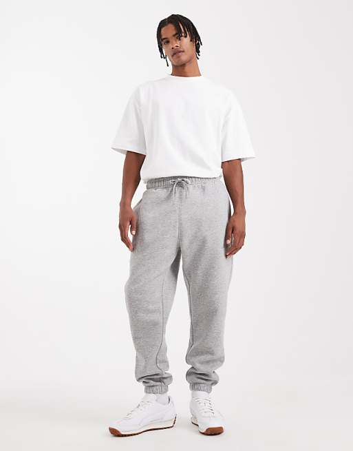 DESIGN Essentials Tapered Jogger In Grey Marl