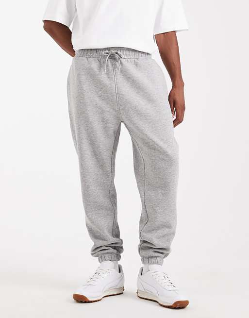 DESIGN Essentials Tapered Jogger In Grey Marl