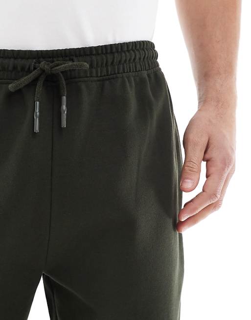 DESIGN Essentials Tapered Joggers In Dark Green