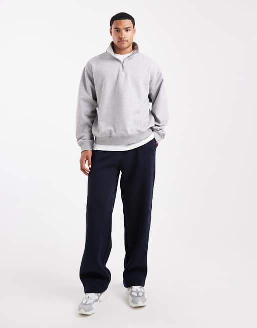 DESIGN Essentials Wide Leg Jogger In Navy