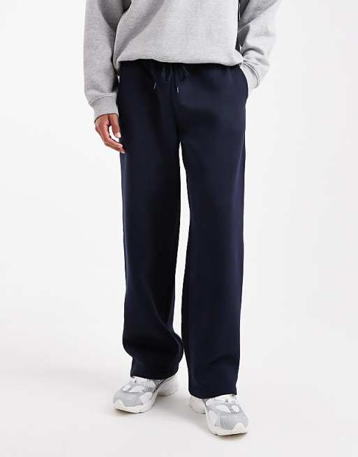 DESIGN Essentials Wide Leg Jogger In Navy